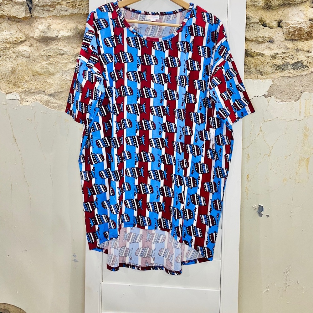 NWT! LulaRoe Irma US Patriotic Tunic‎